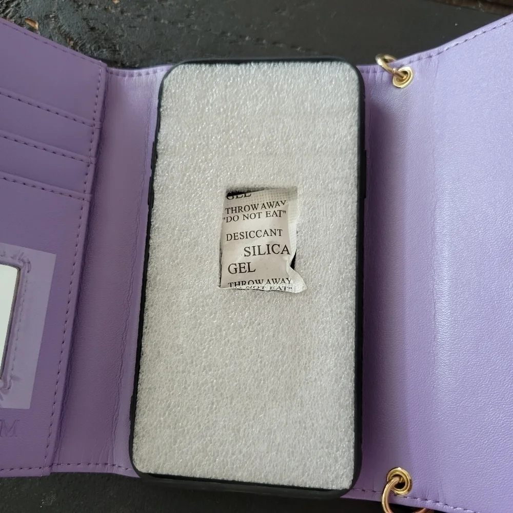 Starry Fem NWT iPhone XS Phone Case Wallet Wristlet Pink Purple Gem Eyes Snake